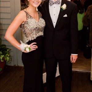 Black Jeweled Bodice Formal Dress